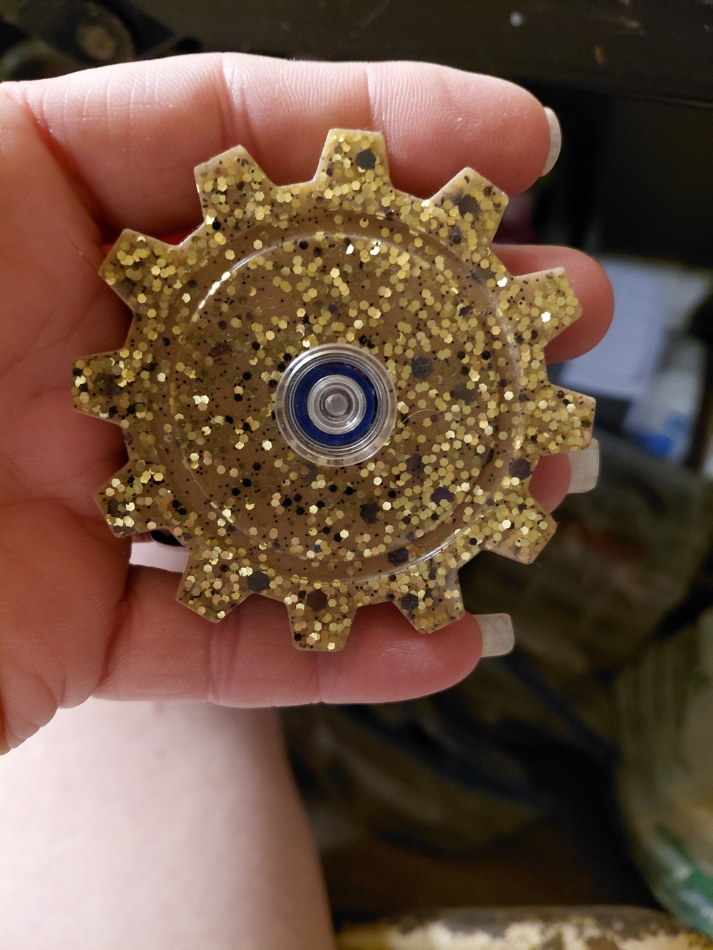 Glitter Gear Spinner Toy - Gold Kids Learning Toy